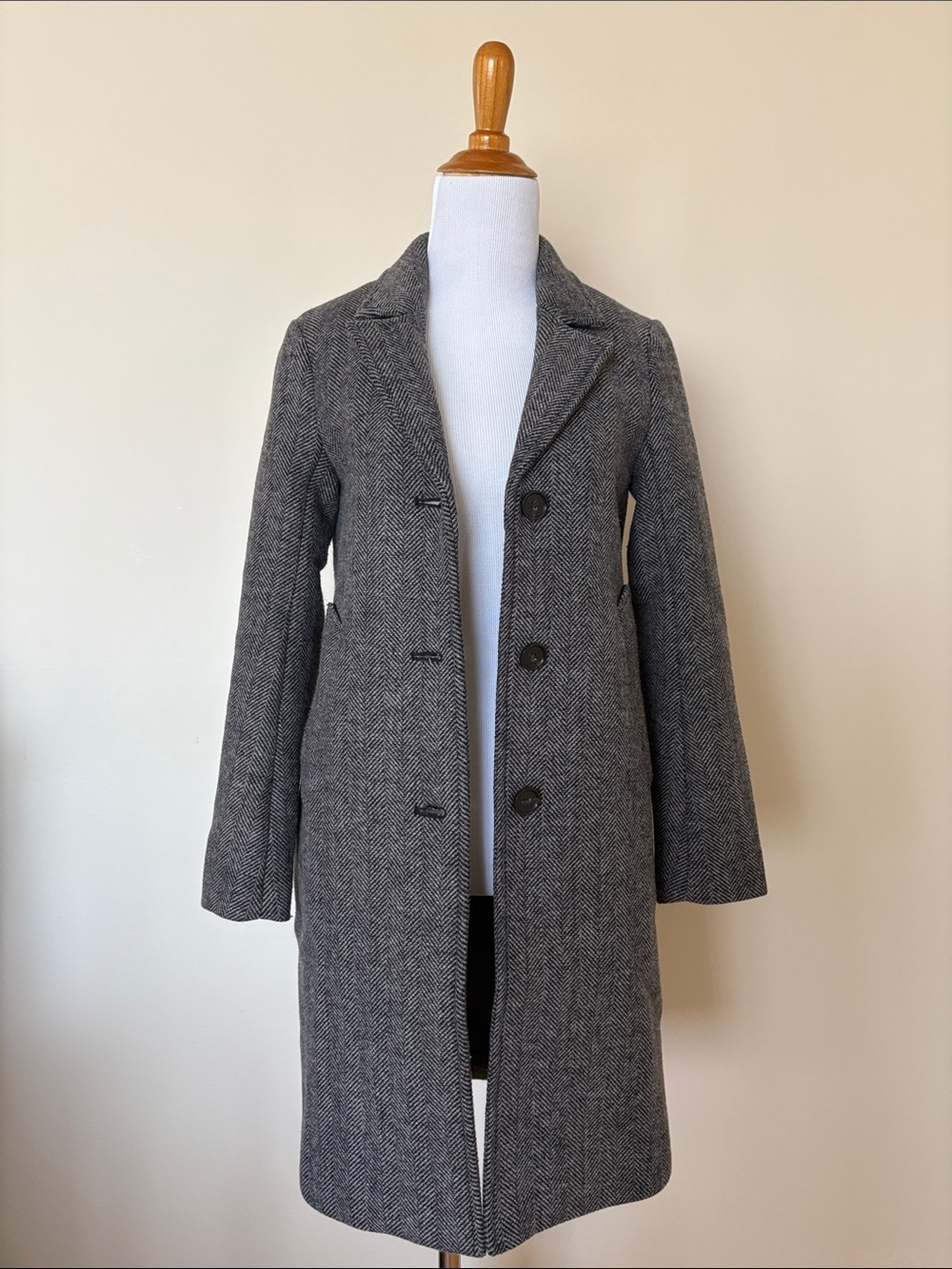 Abercrombie & Fitch Herringbone Wool Dad Coat